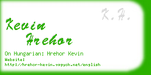 kevin hrehor business card